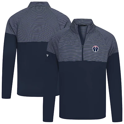 Men's Levelwear Navy Washington Wizards Classic Stripes Quarter-Zip Top