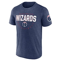 Men's Logo Athletic Heather Navy Washington Wizards Block Practice Performance T-Shirt