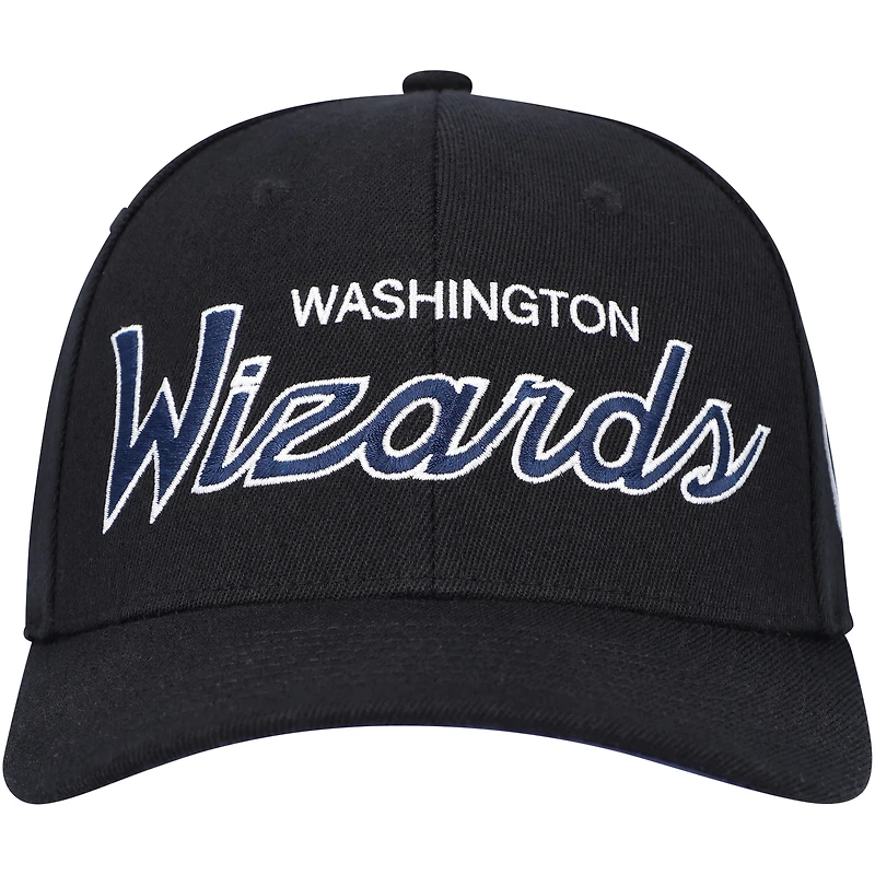 Mitchell & Ness pour homme Noir Washington Wizards MVP Team Script 2.0 Stretch Snapback Hat