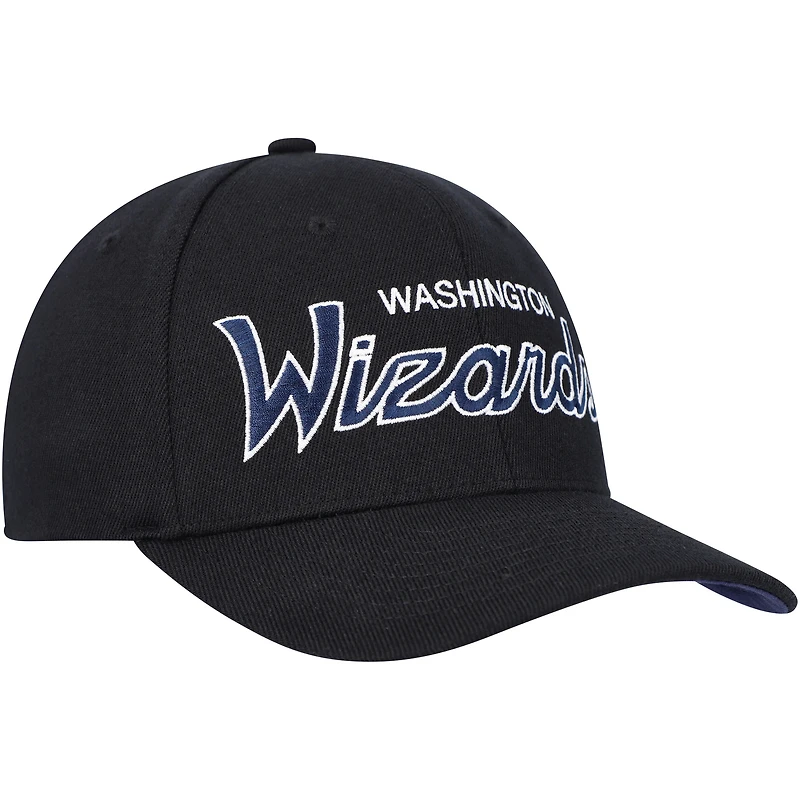 Mitchell & Ness pour homme Noir Washington Wizards MVP Team Script 2.0 Stretch Snapback Hat