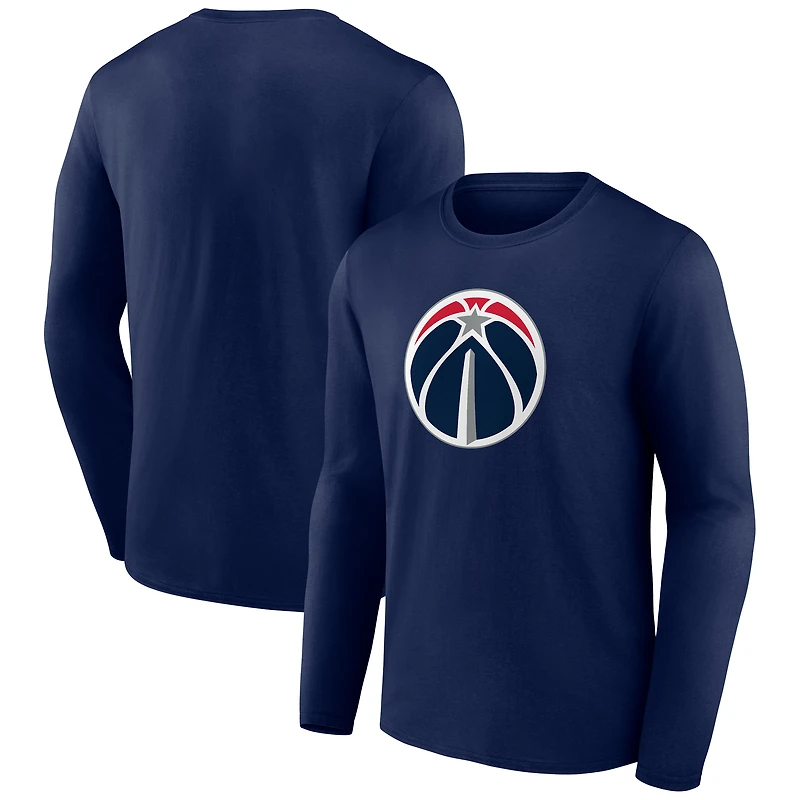 Men's Navy Washington Wizards Primary Logo Long Sleeve T-Shirt