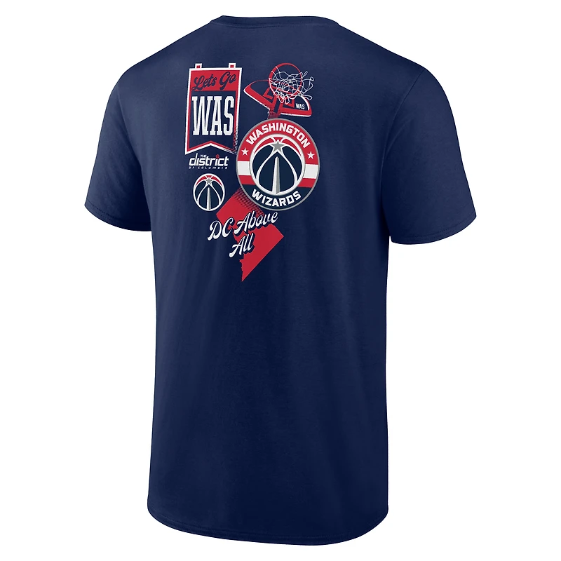 T-shirt bleu marine pour homme des Washington Wizards Split Zone