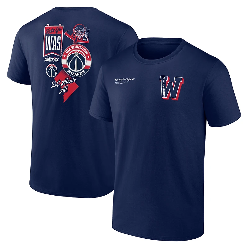 Men's Navy Washington Wizards Split Zone T-Shirt