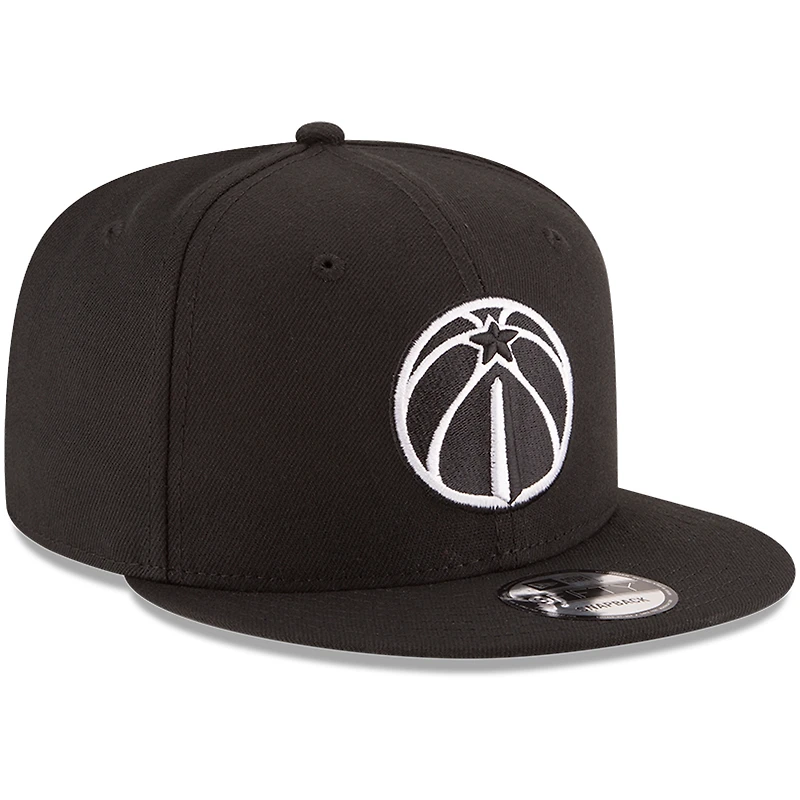 Casquette ajustable Snapback 9FIFTY avec logo noir et blanc Washington Wizards New Era pour homme