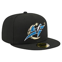 Men's New Era  Black Washington Wizards Core Logo 59FIFTY Fitted Hat