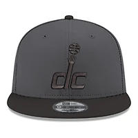Men's New Era Gray/Black Washington Wizards Logo 2-Tone 9FIFTY Snapback Hat