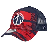 Casquette ajustable 9FORTY Washington Wizards Tip Off A-Frame Trucker pour homme New Era bleu marine/rouge