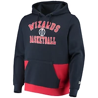 Sweat à capuche pour homme New Era bleu marine avec blocs de couleurs Washington Wizards