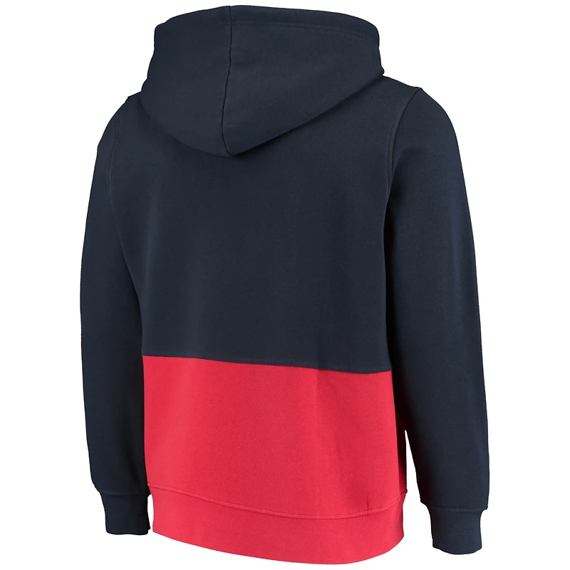 Sweat à capuche pour homme New Era bleu marine avec blocs de couleurs Washington Wizards