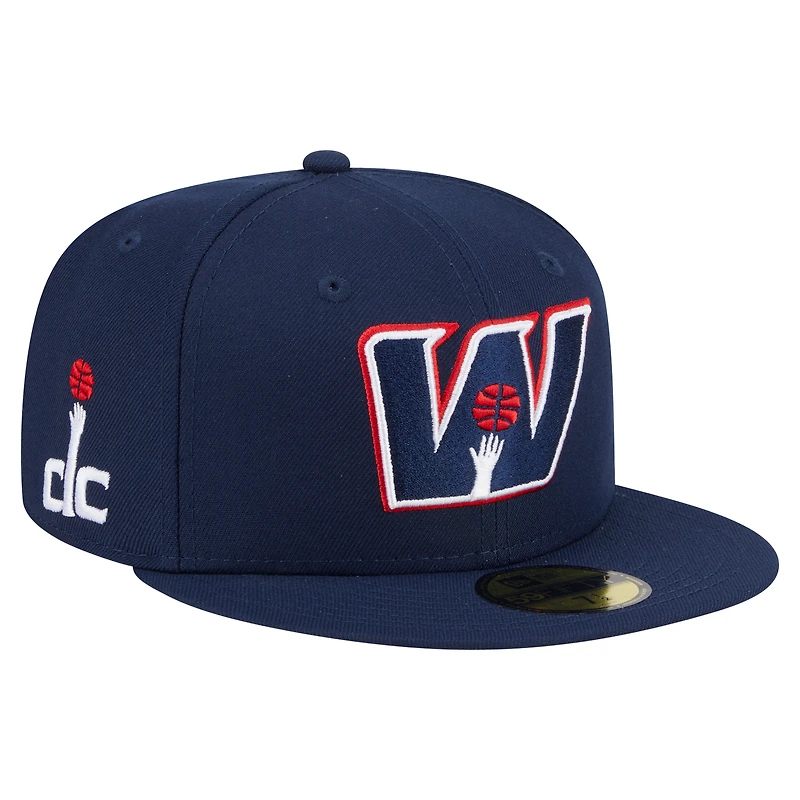 Casquette ajustée New Era 59FIFTY bleu marine des Washington Wizards