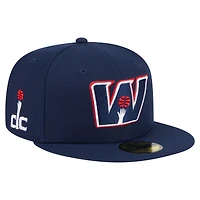 Casquette ajustée New Era 59FIFTY bleu marine des Washington Wizards