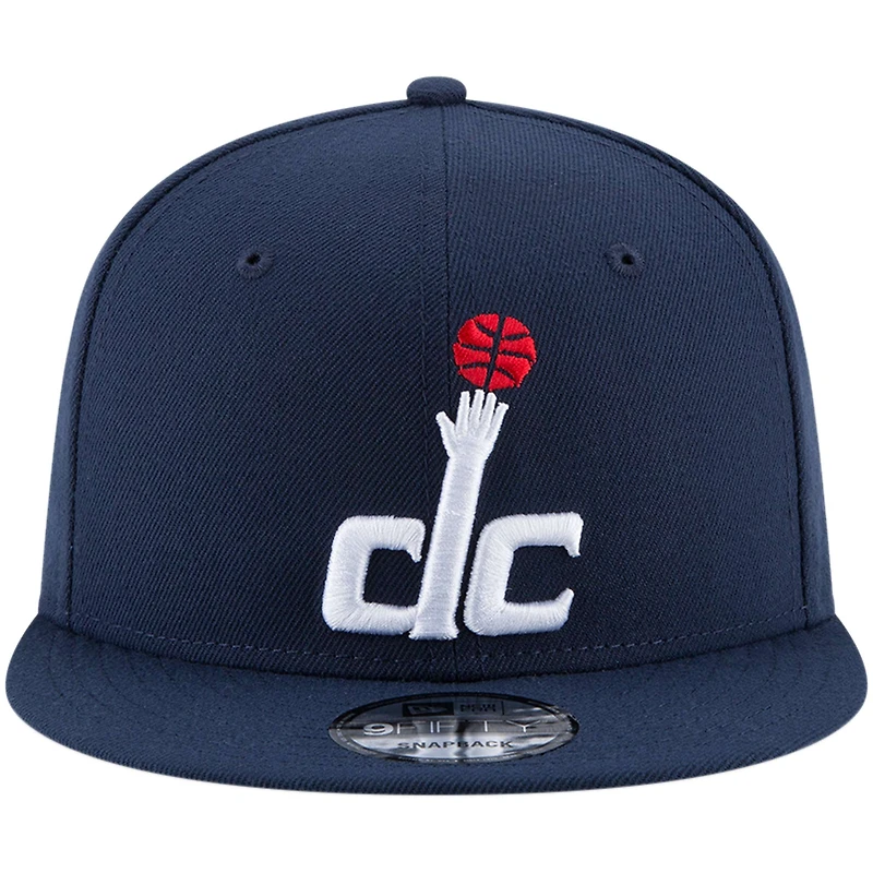 Casquette snapback New Era 9FIFTY pour homme, couleur officielle de l'équipe Washington Wizards, bleu marine