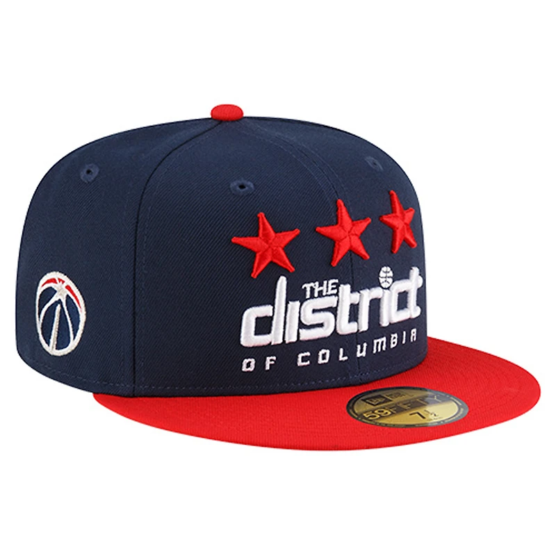 Casquette ajustée New Era bleu marine Washington Wizards Statement Edition Jersey Hook 59Fifty pour homme