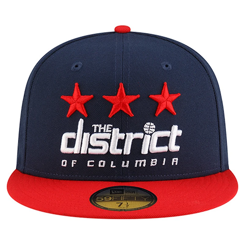 Casquette ajustée New Era bleu marine Washington Wizards Statement Edition Jersey Hook 59Fifty pour homme