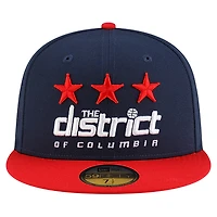 Casquette ajustée New Era bleu marine Washington Wizards Statement Edition Jersey Hook 59Fifty pour homme