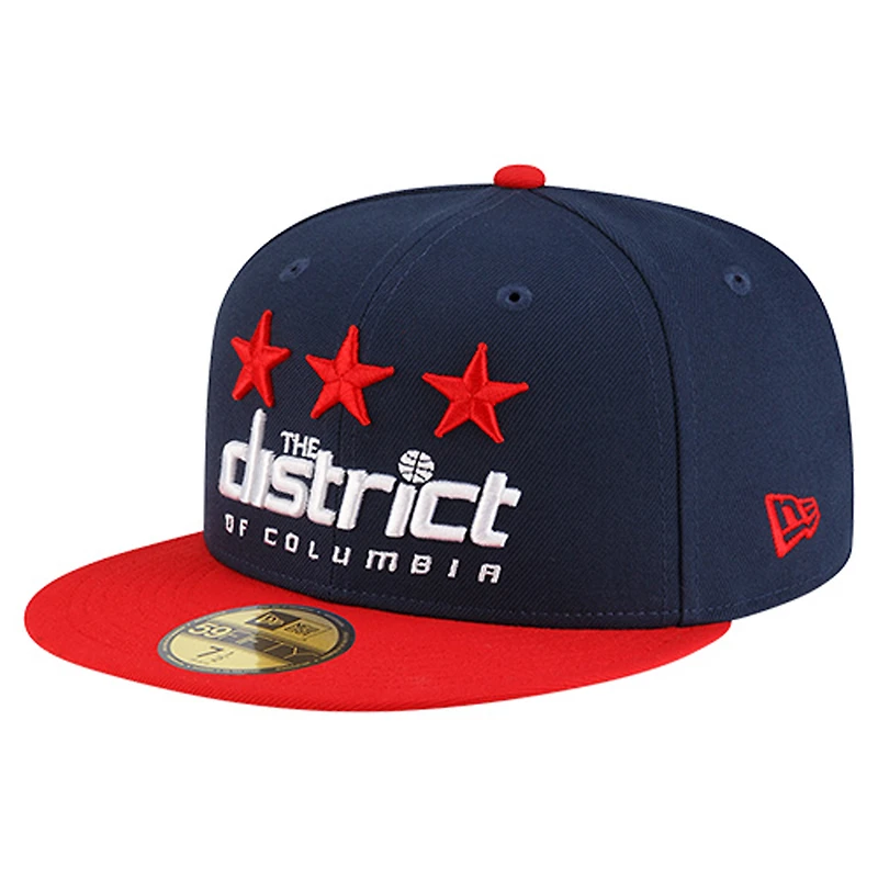 Men's New Era Navy Washington Wizards Statement Edition Jersey Hook 59Fifty Fitted Hat