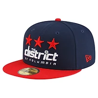 Men's New Era  Navy Washington Wizards Statement Edition Jersey Hook 59Fifty Fitted Hat