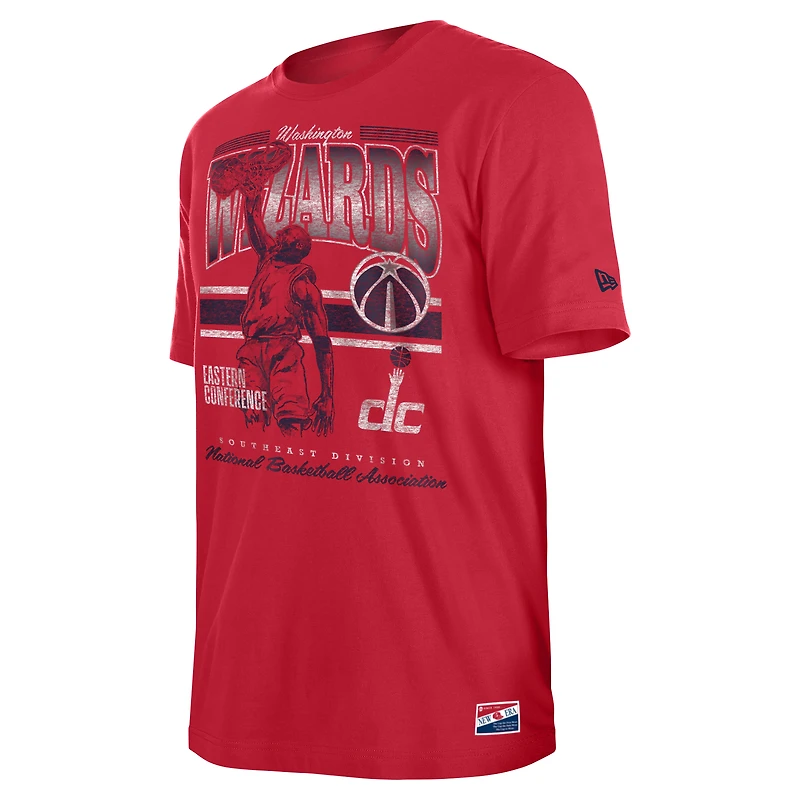T-shirt oversize délavé aux enzymes Washington Wizards rouge New Era pour homme