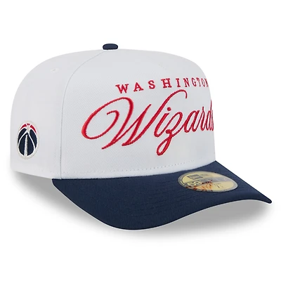 Men's New Era White/Navy Washington Wizards 2025 NBA Draft A-Frame 59FIFTY Fitted Hat