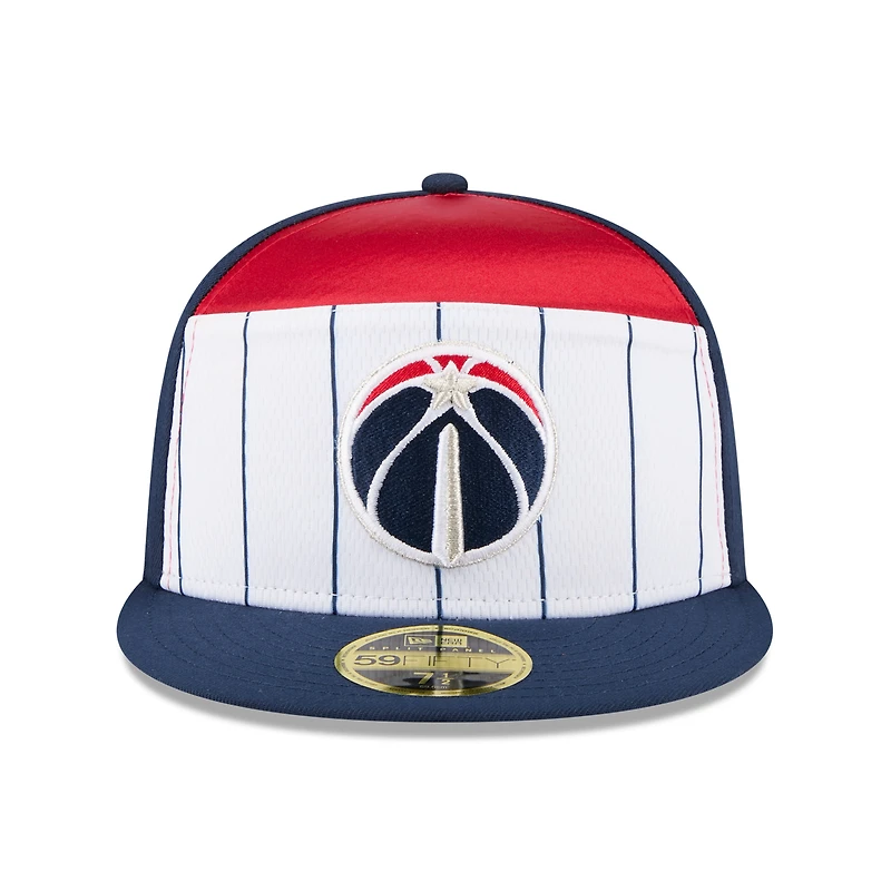 Men's New Era  White/Navy Washington Wizards 2025 NBA Tip Off Split Panel 59FIFTY Fitted Hat