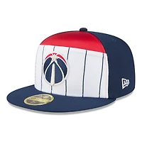 Casquette ajustée 59FIFTY blanche/bleu marine pour homme New Era Washington Wizards 2025 NBA Tip Off Split Panel