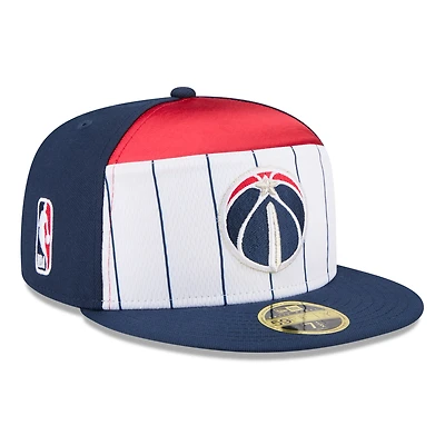 Men's New Era  White/Navy Washington Wizards 2025 NBA Tip Off Split Panel 59FIFTY Fitted Hat