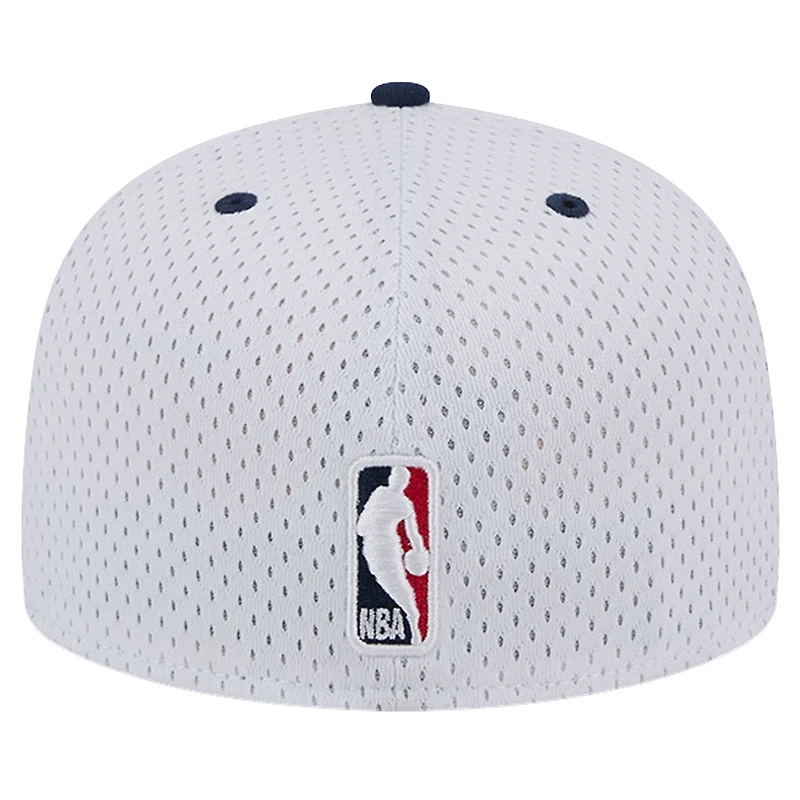 Men's New Era White/Navy Washington Wizards Throwback 2Tone 59FIFTY Fitted Hat