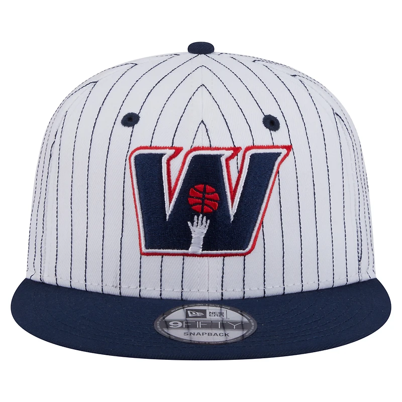 Casquette snapback 9FIFTY Deceptor à rayures fines blanche des Washington Wizards de New Era pour homme