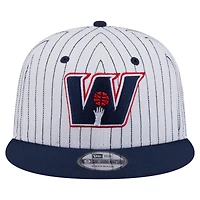 Casquette snapback 9FIFTY Deceptor à rayures fines blanche des Washington Wizards de New Era pour homme