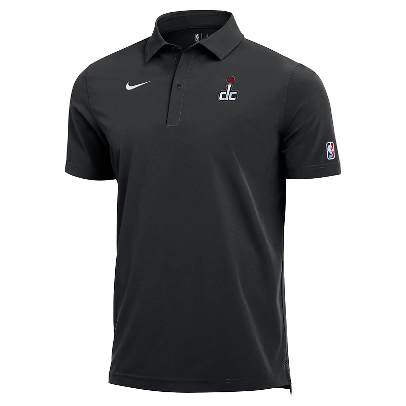 Polo d'entraîneur Nike noir authentique Washington Wizards 2025/26 pour homme, en tissu Dri-FIT.