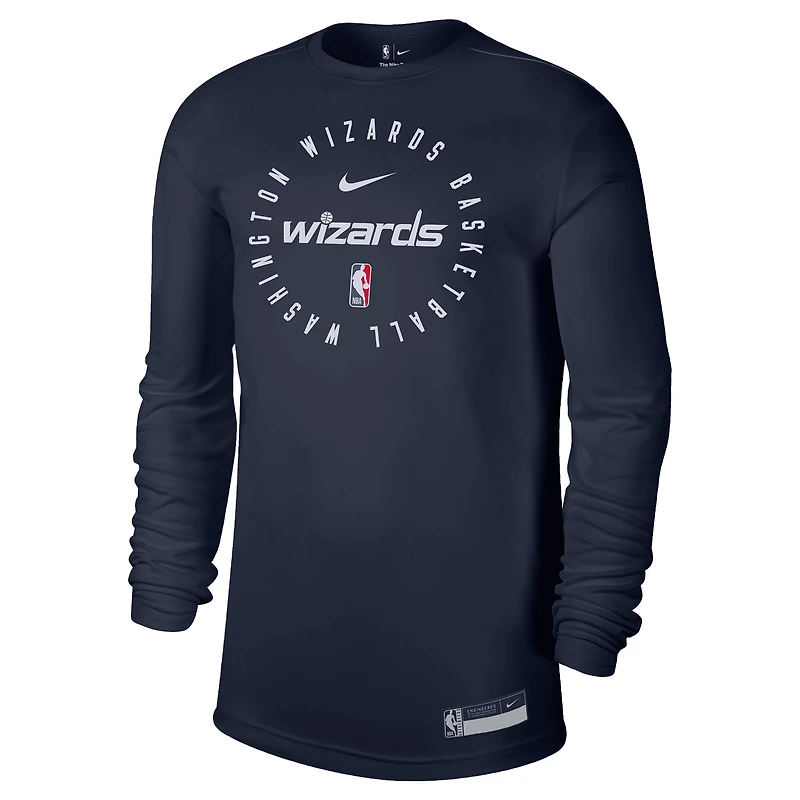Men's Nike Navy Washington Wizards 2024/25 Legend On-Court Practice Long Sleeve T-Shirt