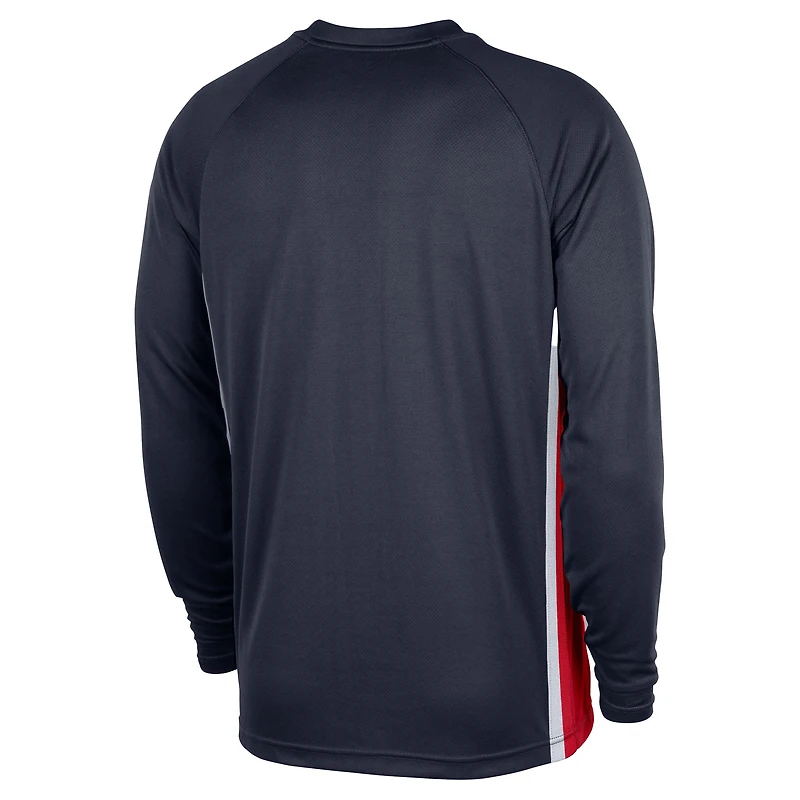 Men's Nike Navy Washington Wizards 2025/26 Authentic Pre-Game Legend Dri-FIT Long Sleeve Shooting Shirt