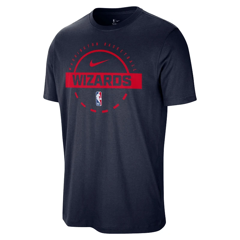 T-shirt d'entraînement Nike bleu marine authentique des Washington Wizards pour homme