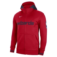 Sweat à capuche entièrement zippé Nike Washington Wizards Authentic Showtime Performance pour homme, rouge