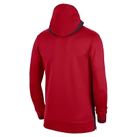 Sweat à capuche entièrement zippé Nike Washington Wizards Authentic Showtime Performance pour homme, rouge