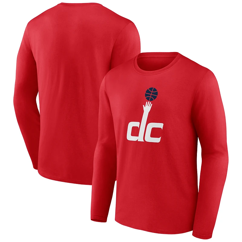 Men's  Red Washington Wizards Alternate Logo Long Sleeve T-Shirt