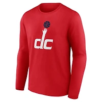 T-shirt blanc à manches longues pour homme avec logo alternatif des Washington Wizards
