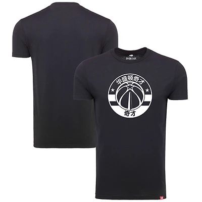 Men's Sportiqe Black Washington Wizards Chinese Language Comfy Tri-Blend T-Shirt