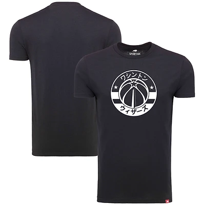 Men's Sportiqe Black Washington Wizards Japanese Language Comfy Tri-Blend T-Shirt