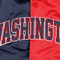 Men's Starter Navy/Red Washington Wizards Fast Break Satin Full-Snap Jacket