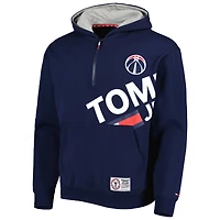 Sweat à capuche demi-fermeture éclair Bernard Washington Wizards de Tommy Jeans pour homme, bleu marine