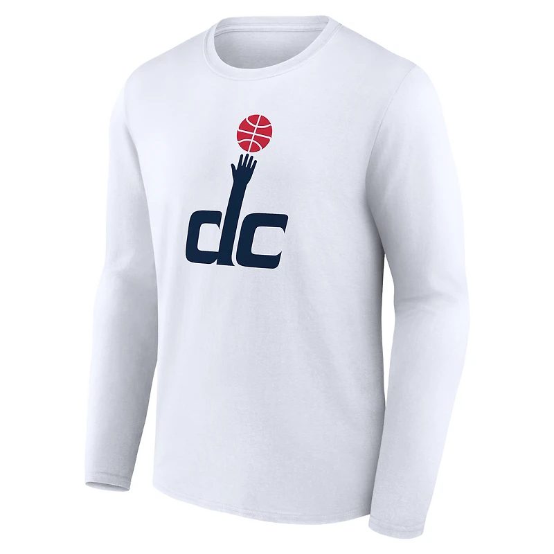 Men's  White Washington Wizards Alternate Logo Long Sleeve T-Shirt