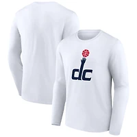Men's  White Washington Wizards Alternate Logo Long Sleeve T-Shirt