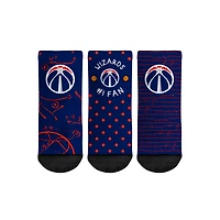Chaussettes Rock Em pour tout-petit Washington Wizards #1 Fan Lot de 3 paires de chaussettes