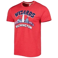 Unisex Homage Red Washington Wizards Hometown Hyper Local Tri-Blend T-Shirt