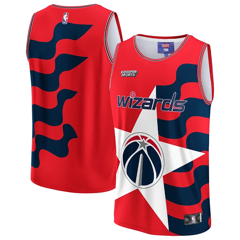 Maillot unisexe NBA & KidSuper Studios par Fanatics rouge Washington Wizards Hometown
