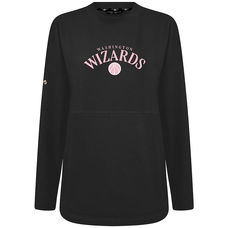 Sweat-shirt à col officier Beaudry pour la fête des mères Washington Wizards de Levelwear femme, gris