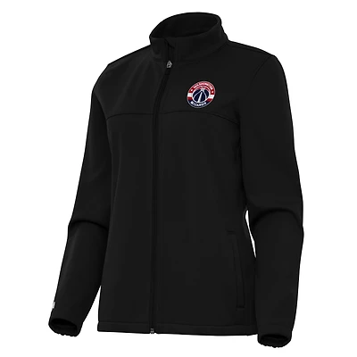 Women's Antigua Black Washington Wizards Links 2 Full-Zip Golf Jacket