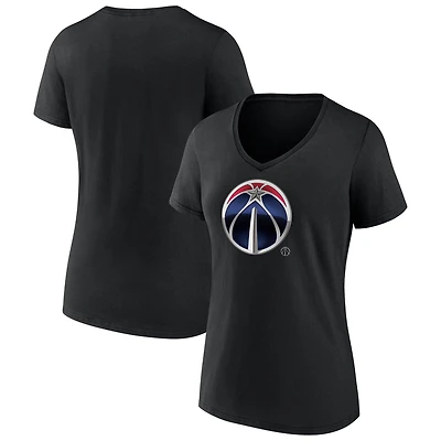Women's  Black Washington Wizards Midnight Mascot V-Neck T-Shirt