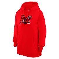 Women's G-III 4Her by Carl Banks Red Washington Wizards Leopard Heart Graphic Fleece Pullover Hoodie